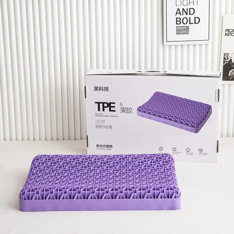 Zero-Pressure Ergonomic Cooling Jelly Pillow